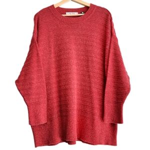 🍒 PENNINGTONS In Every Story Sweater Knit Top Red Sz 3X